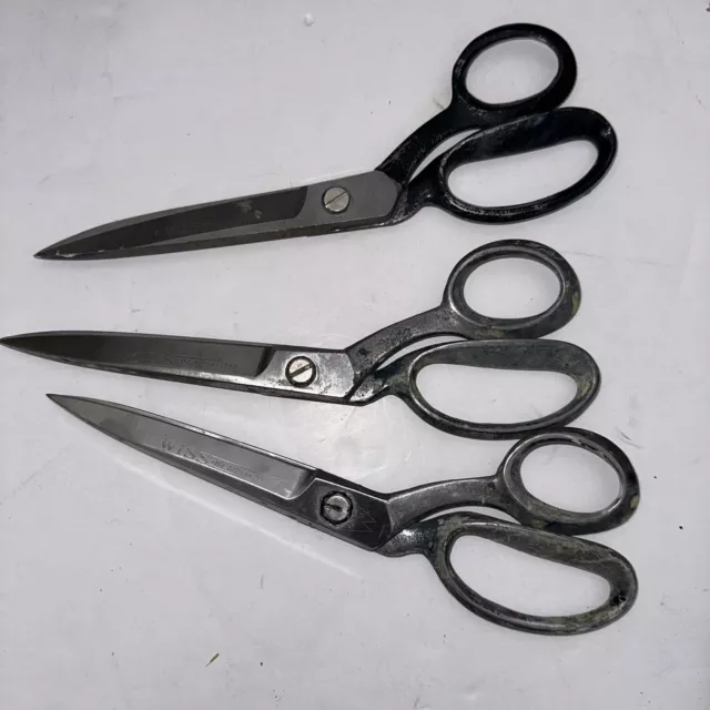 WISS 22W Upholstery Inlaid Industrial Shears Scissors Steel Forged 12.5  Vintage
