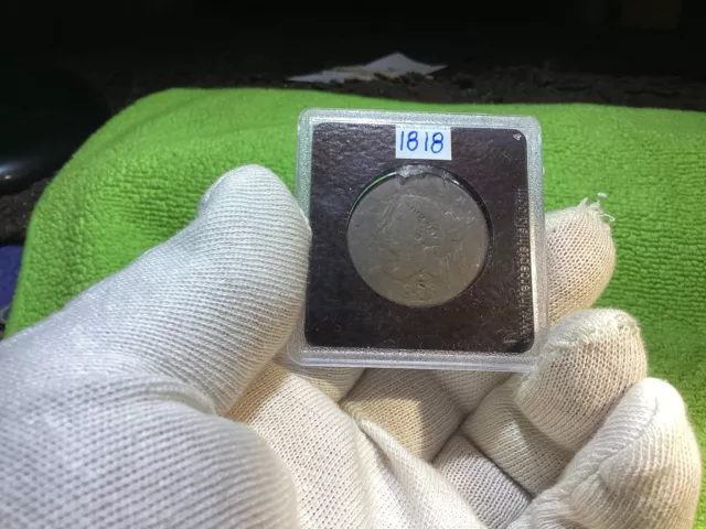 1818 LARGE CENT in OLDER HARD CASE