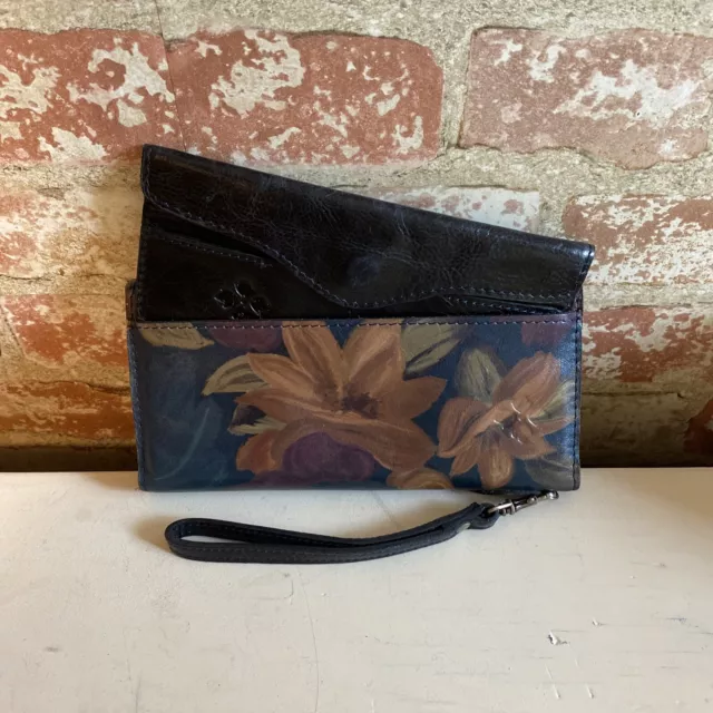 PATRICIA NASH LAURIA PERUVIAN PAINTING LEATHER ZIP-AROUND WALLET WITH RIFD  - NWT