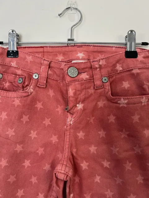 Pink & Red Start Print CASEY True Religion Girls Jeans - Size 10 Kids Denim 3