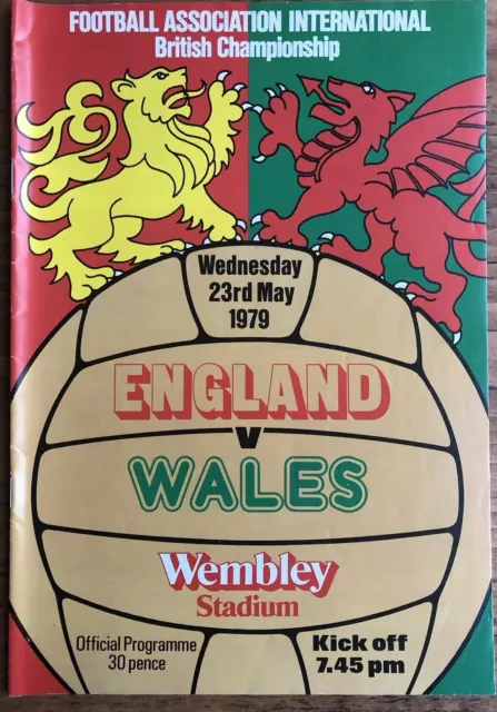 England V Wales FA International British Championship 1979 Football Programme
