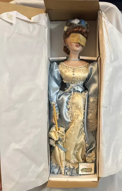 Heritage signature collection 18” porcelain doll with Umbrella Blue dress - COA
