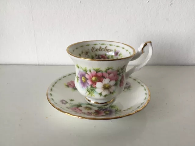 Royal Albert Flower Of The Month Miniature Cup & Saucers, Second Quality