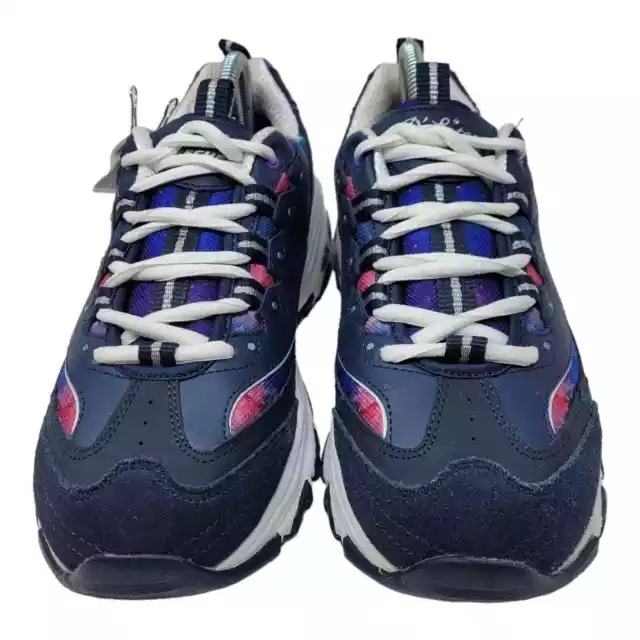 Skechers Womens Dlites Sneakers Shoes Red Blue 149782W Walking Leather 7.5W