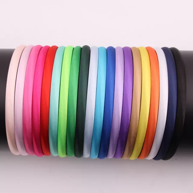 50 Mixed Color Plastic Satin Covered Headband 9mm for DIY  Hair Band Craft