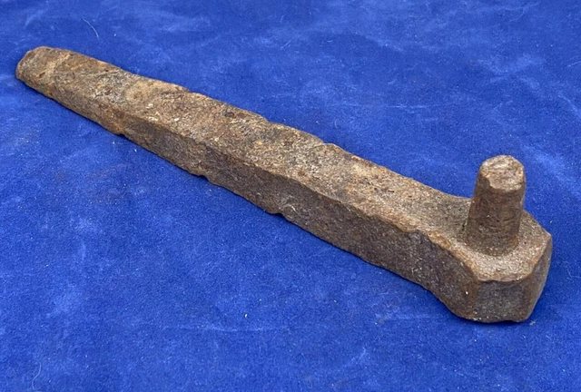 Antique Iron Pintle, Strap Hinge Hardware Part, Hand Forged Barn Hardware