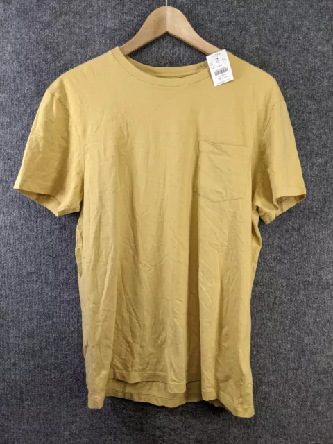 NEW J.Crew Washed Jersey Pocket Tee Sz L Men In Yellow Cotton