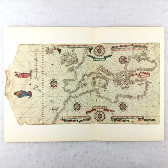 EUROPE 1586 Antique Sailing Chart Map Nautical Navigation VTG PRINT 18.5" x 13"