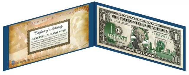 NEW JERSEY State $1 Bill *Genuine Legal Tender* U.S. One-Dollar Currency *Green*