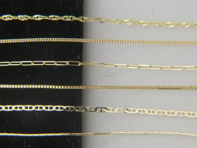 Solid 10k gold Chain Necklace Box chain Rope chain Cable chain 10kt gold