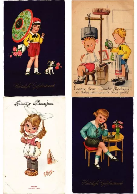 CHILDREN FANTASY Mostly ARTIST SIGNED 100 Vintage Postcards (PART 13.) (L6160)