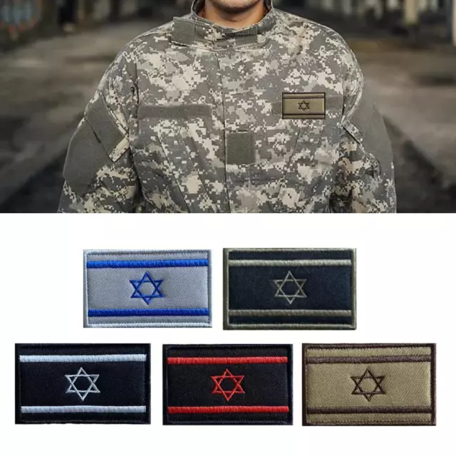Israel Flag Patch Iron Sew On Star of David Jewish Jerusalem Embroidered Q7T1