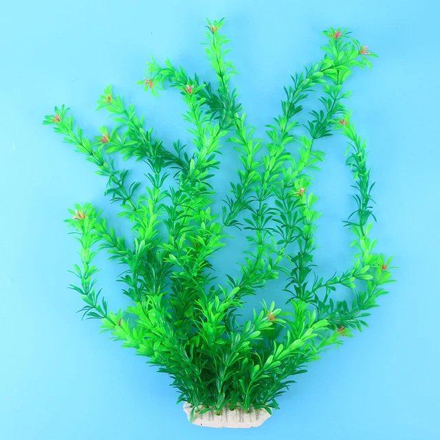 70 cm de decoración de pecera plantas con flores de agua dulce artificial