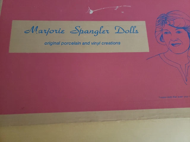 Marjorie Spangler Doll "Deborah" 15" Porcelain with tag, box all porcelain 1980 8