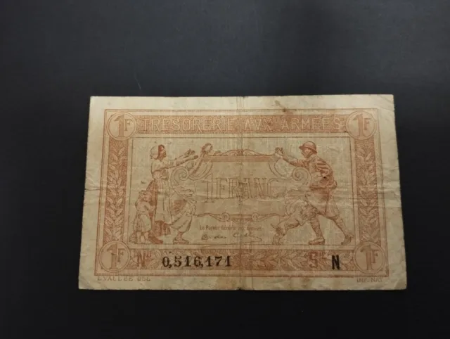 Billet de Nécessité de 1 Franc de la Trésorerie aux Armées (1919)