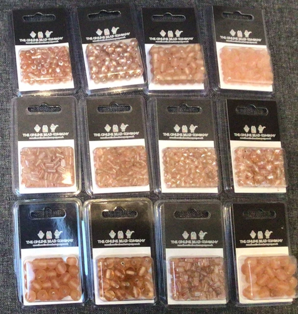 Mixed Apricot/Peach Shiny & Matt Glass Beads For Jewellery Making & All Crafts