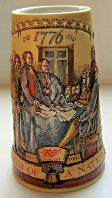 Miller Beer Mug Declaration of Independence Birth of a Nation Second in a Series