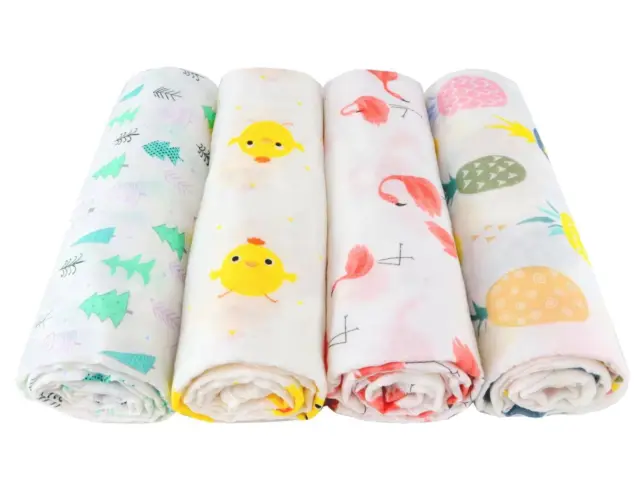 Super Soft Baby Muslin Swaddle Blankets, Wraps, 2-Pack