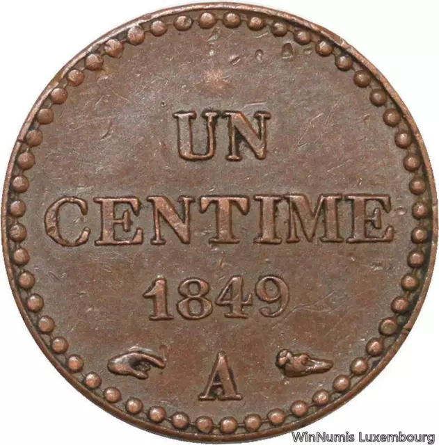 D9814 Rare Un Centime Dupré 1849 A Paris République SUP -> Make offer