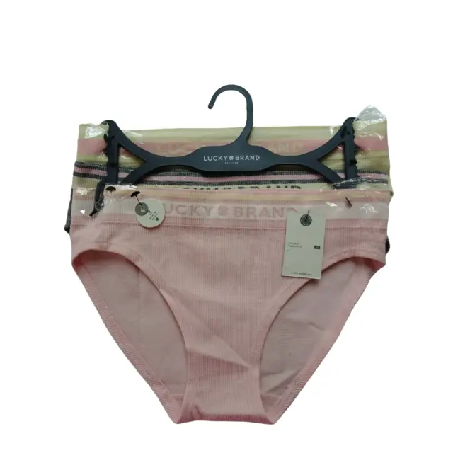 LUCKY BRAND 3-PK Seamless Panties Bikinis Underwear Ribbed Assorted Logo  Size M $27.75 - PicClick