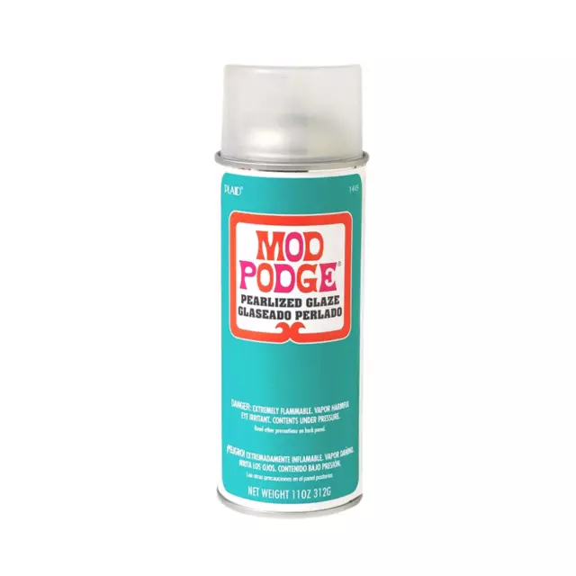 PLAID Mod Podge Pearlized Glaze Clear Finish Top Coat Acrylic Sealer Spray 12 Oz