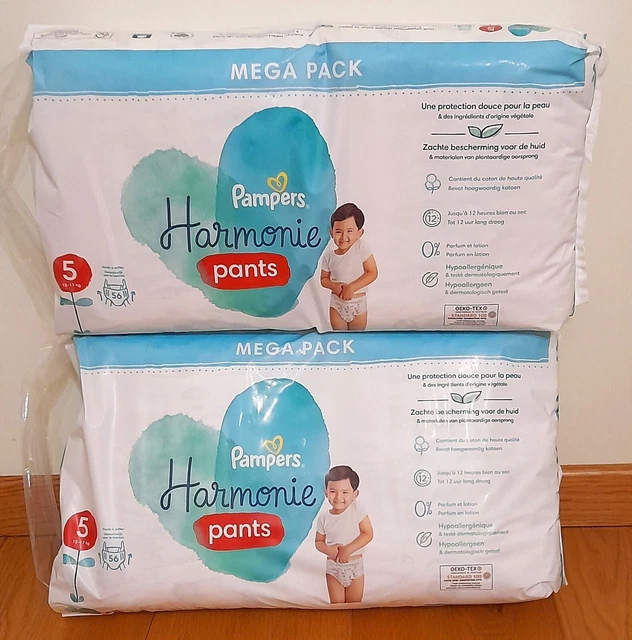 Lot de 112 couches-culottes Pampers Harmonie Pants taille 5 (12-17 Kg) 2