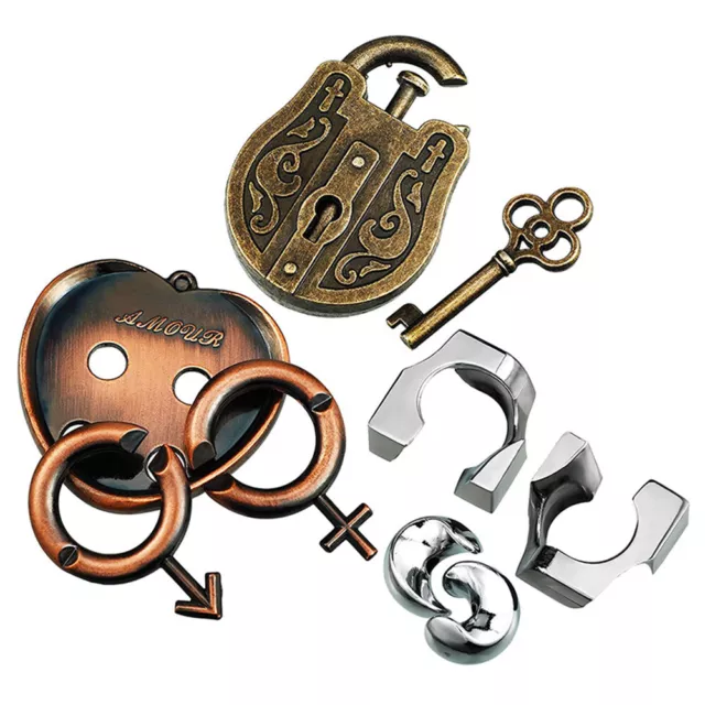Magic Lock Puzzle Classic Metal Brain Teaser IQ Test EQ Toys School Gifts Adults