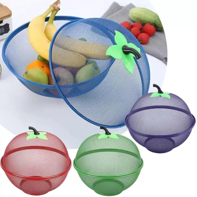 with Lid Fruit Basket With Cover Mesh Fruit Plate  Kitchen Counter
