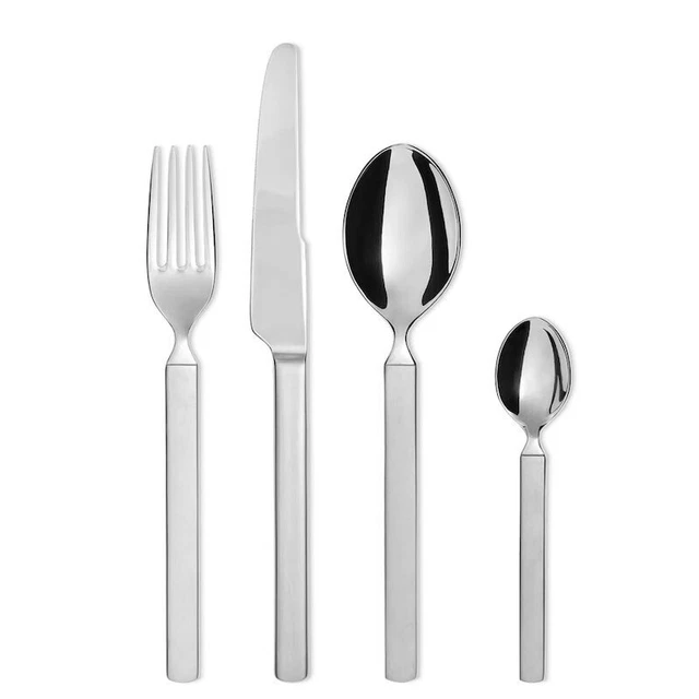 Set Posate Alessi Nuovo Milano - 24 Pezzi In Acciaio Inox 18/10, Design Ettore Sottsass