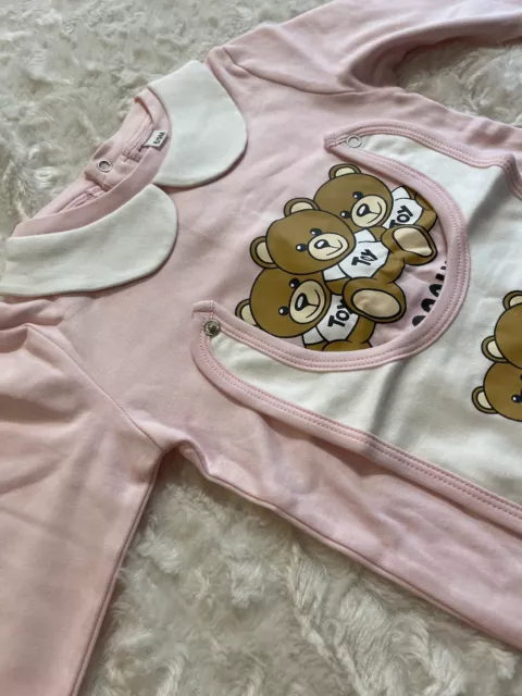 Baby Pink Teddy Bear 3 Teile Geschenk Set Body Mütze Latz