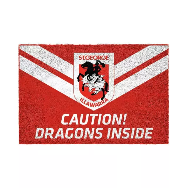 Nrl St George Illawarra Dragons Pvc Backed Front Door Mat With Team Logo