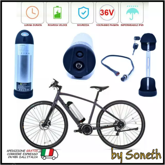 BATTERIA AL LITIO PER EBIKE BICICLETTA BICI ELETTRICA ELETTRONICA 36V 10Ah