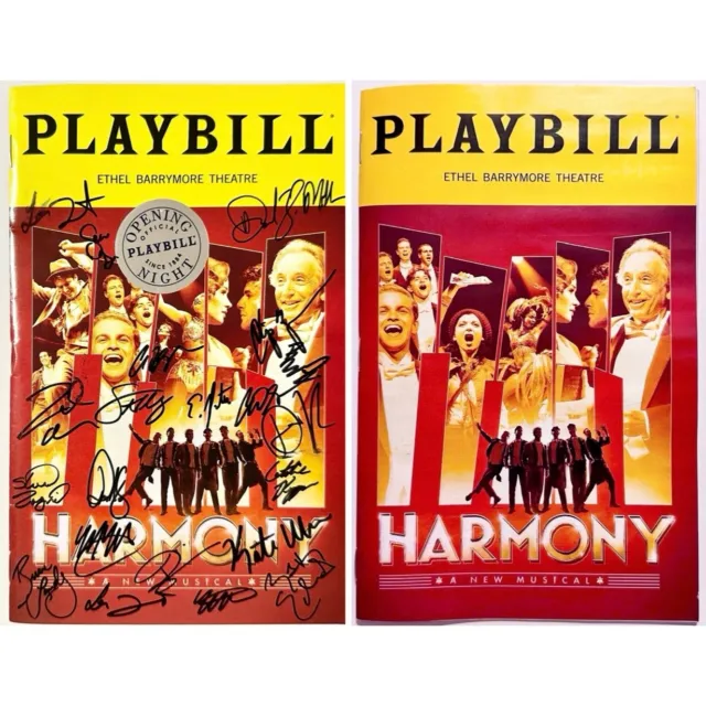 Harmony Opening Night Cast Signed Playbill Chip Zien Sierra Boggess Julie Benko