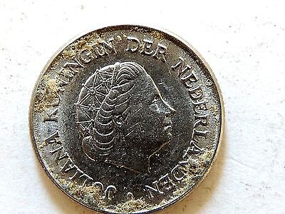 1962 Netherlands Twenty Five (25) Cent "Juliana" Coin