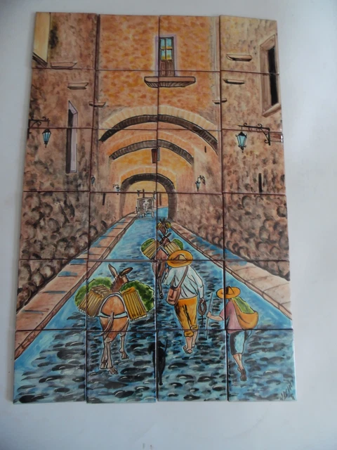25" CERAMIC TILE MURAL mexican talavera mosaic hand painted backsplash 25" CERAMIC TILE MURAL mexican talavera mosaic hand painted backsplash