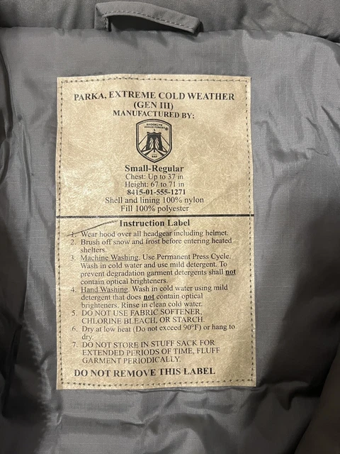 USGI Cold Weather Parka ECWCS Gen III Level 7 Size Large Foliage BRAND NEW 3