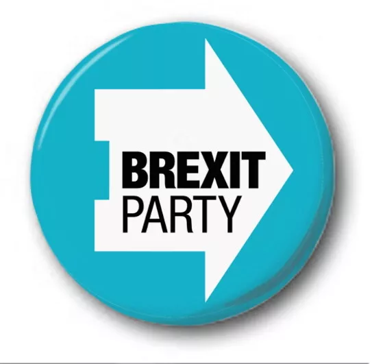 BREXIT PARTY - 25mm 1" Button Badge - EU Leave Nigel Farage Election