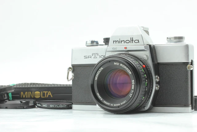Clad [Casi Nuevo] Minolta Sr-T SRT 101 SLR Película Cámara Plata De Japón