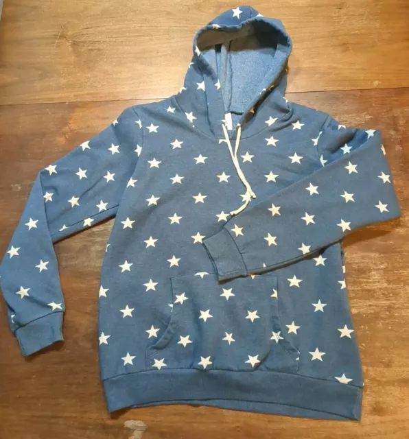 Alternative Stars Hoodie Womens Junior 2XL Graphic Pullover Pocket Blue White