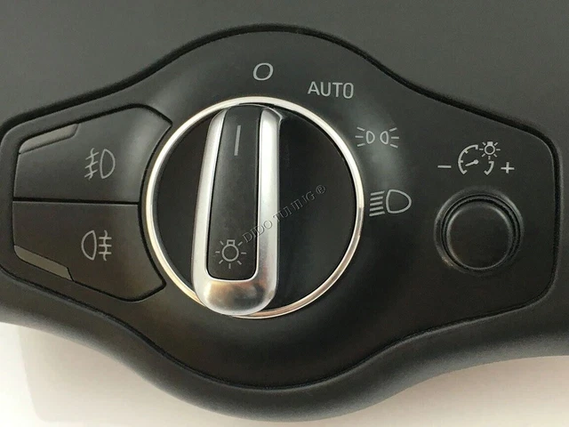 Per Audi A4 8K Q5 A5 Q6 Anello in alluminio lucido per interruttore della luce