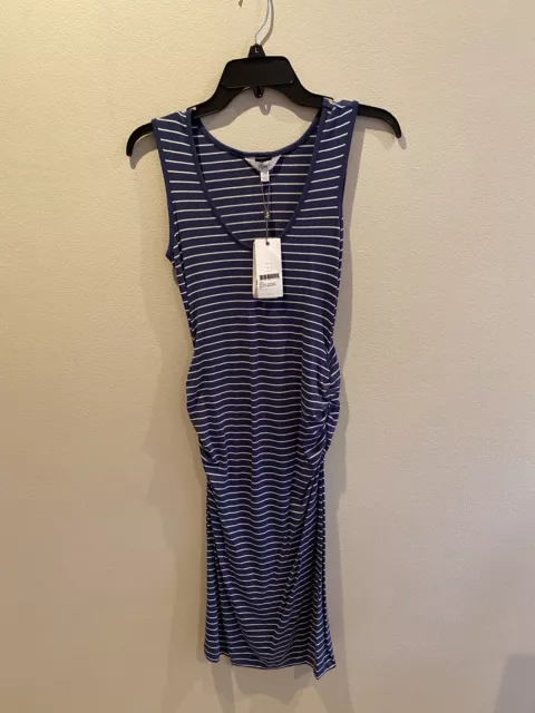 Ripe Maternity Soft Jersey Fitted Stripe Tank Dress Size XS RRP $84.95