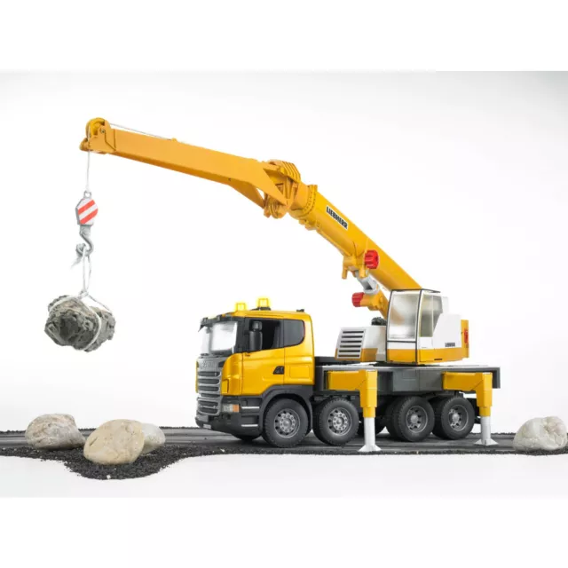 Bruder 03570 - SCANIA R-series Liebherr Mobile Crane with Light and Sound 1:16 2