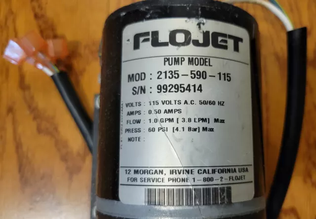 Flojet Pump 115-Volt Model# 2135-590-115 Original Part