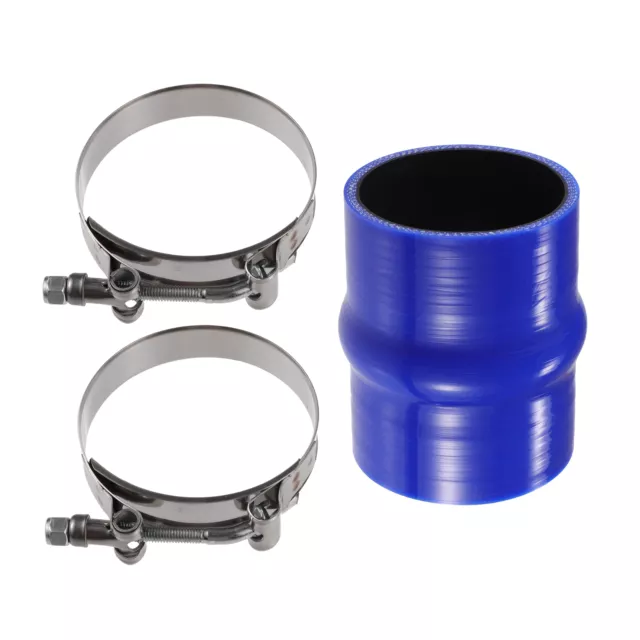 70mm 2.75" ID Straight Hump Coupler Silicone Hose 102mm Long Blue