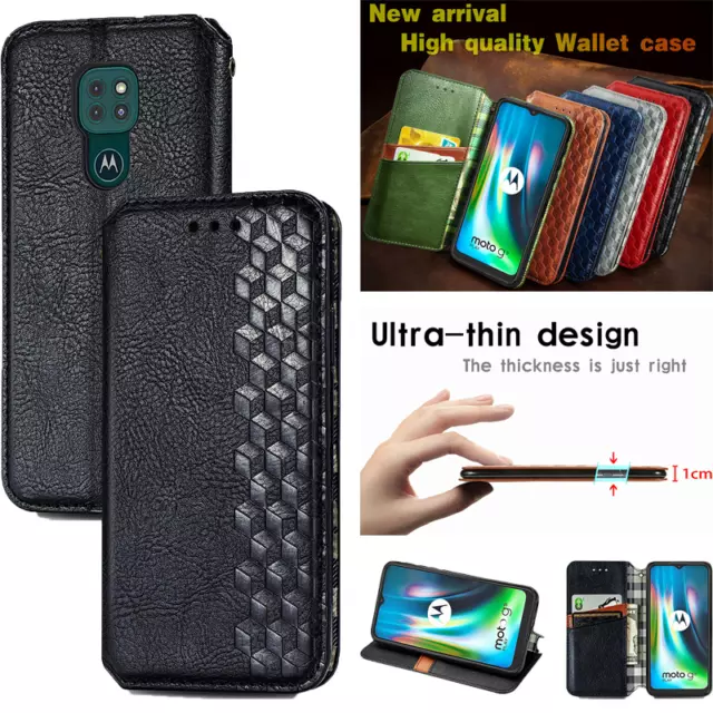 For Motorola Moto G9 Plus Play G8 Power Lite G 5G Leather Wallet Flip Case Cover