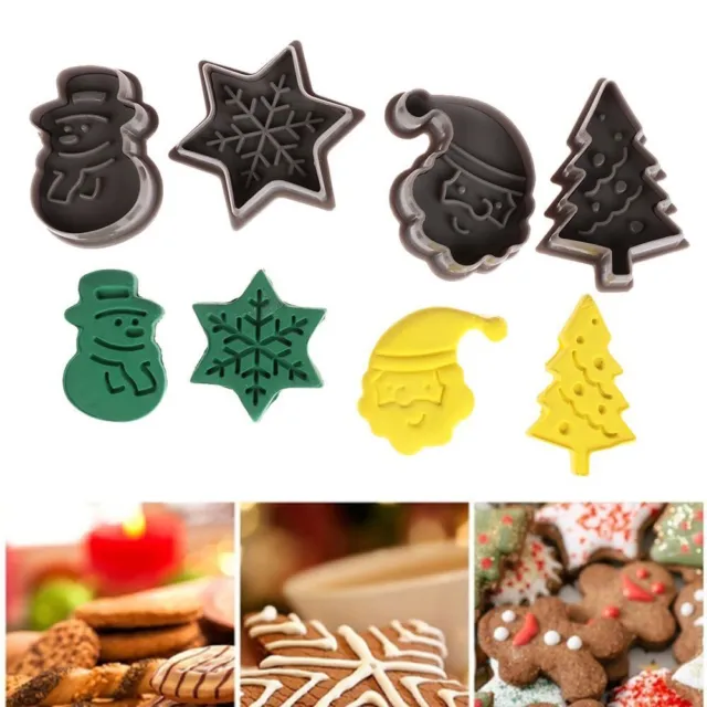 Claus Christmas Biscuit Mold Cookie Cutter 3D Cookie Baking Moulds Snowman