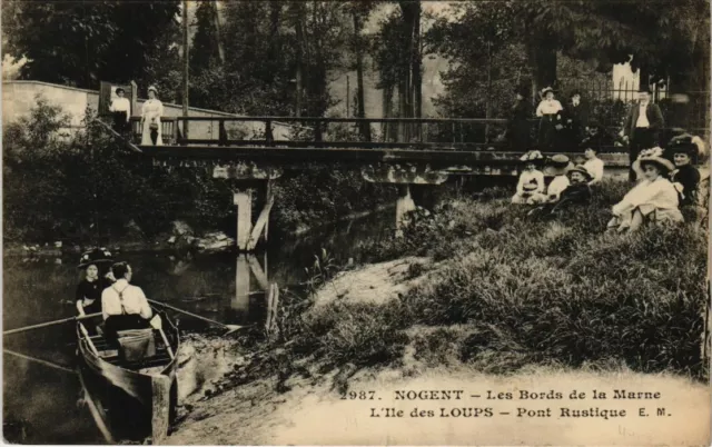 CPA NOGENT Les Bords de la Marne L'Ile des Loups Pont Risque (65673)