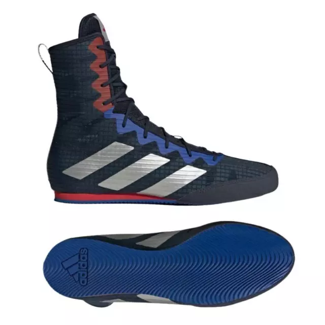 Adidas Box Hog 4 Boxing Boots Navy Red Adult Sparring Trainers Boxing Ring Shoes