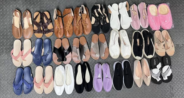 24 Pairs of Womens Sandals - Dress Shoes - Mixed Size and Brand - Reseller Lot