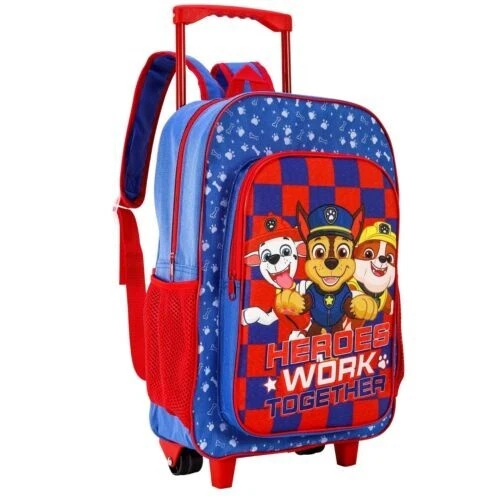 PAW PATROL FOLDABLE Trolley Backpack Wheeled Deluxe Cabin Luggage Boys